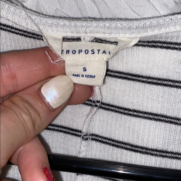 Aeropostale Black & White Striped Shirt - Picture 3 of 3